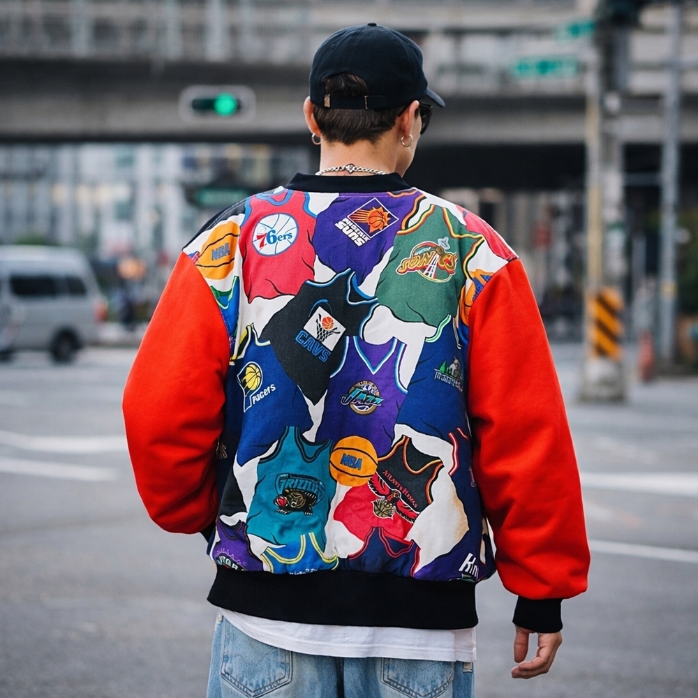 NWOT Goat Vintage Upcycled NBA Jacket Size XL One Of A Kind Canadian Made
